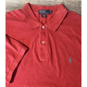 Polo Ralph Lauren Red Short Sleeve Polo Shirt, Baby Blue Pony, Size 2XB